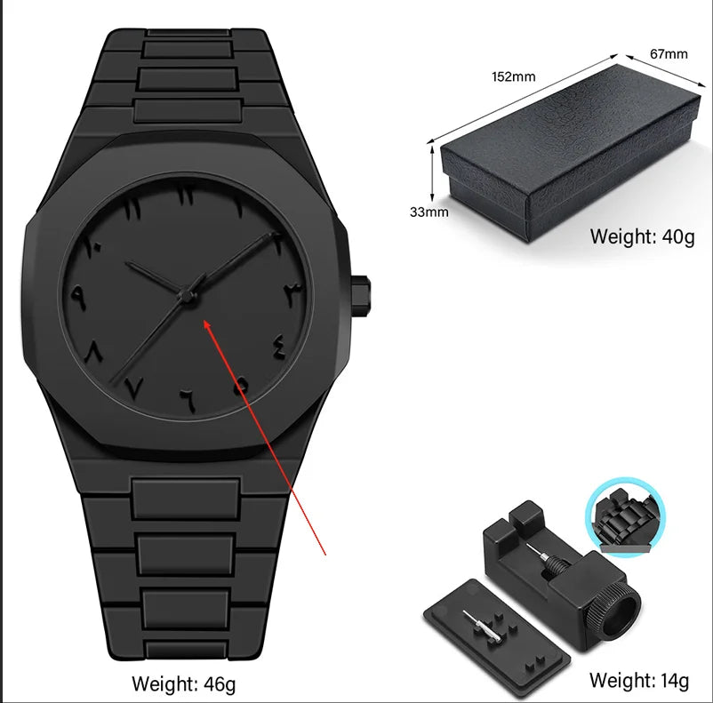 Classic men's watch with plastic granules, exquisite business waterproof watch, customizable brand